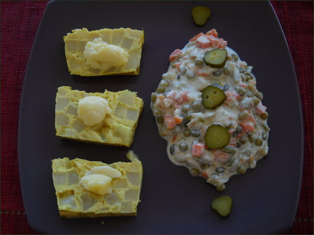 Terrine de chayottes au colombo et macédoine mayonnaise