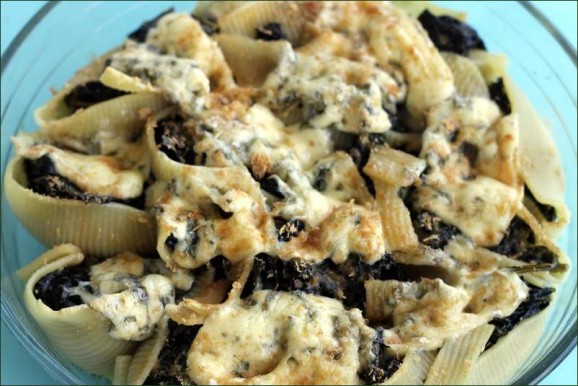 Conchiglioni aux épinards, gratinés au bleu vegecarib.1178